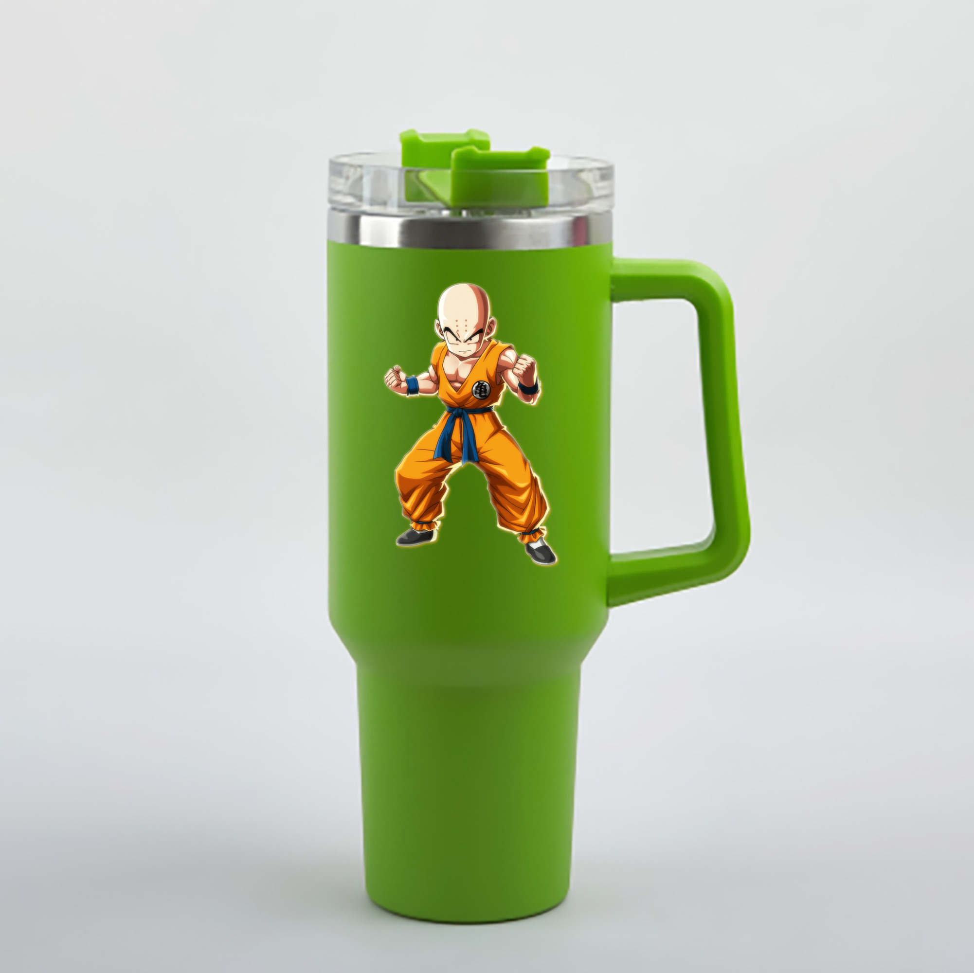 （画像用） ドラゴンボール クリリン DRAGON BALL krillin 1200mL車用タンブラー - クリスタルステッカー（プラスチックストロー付き）